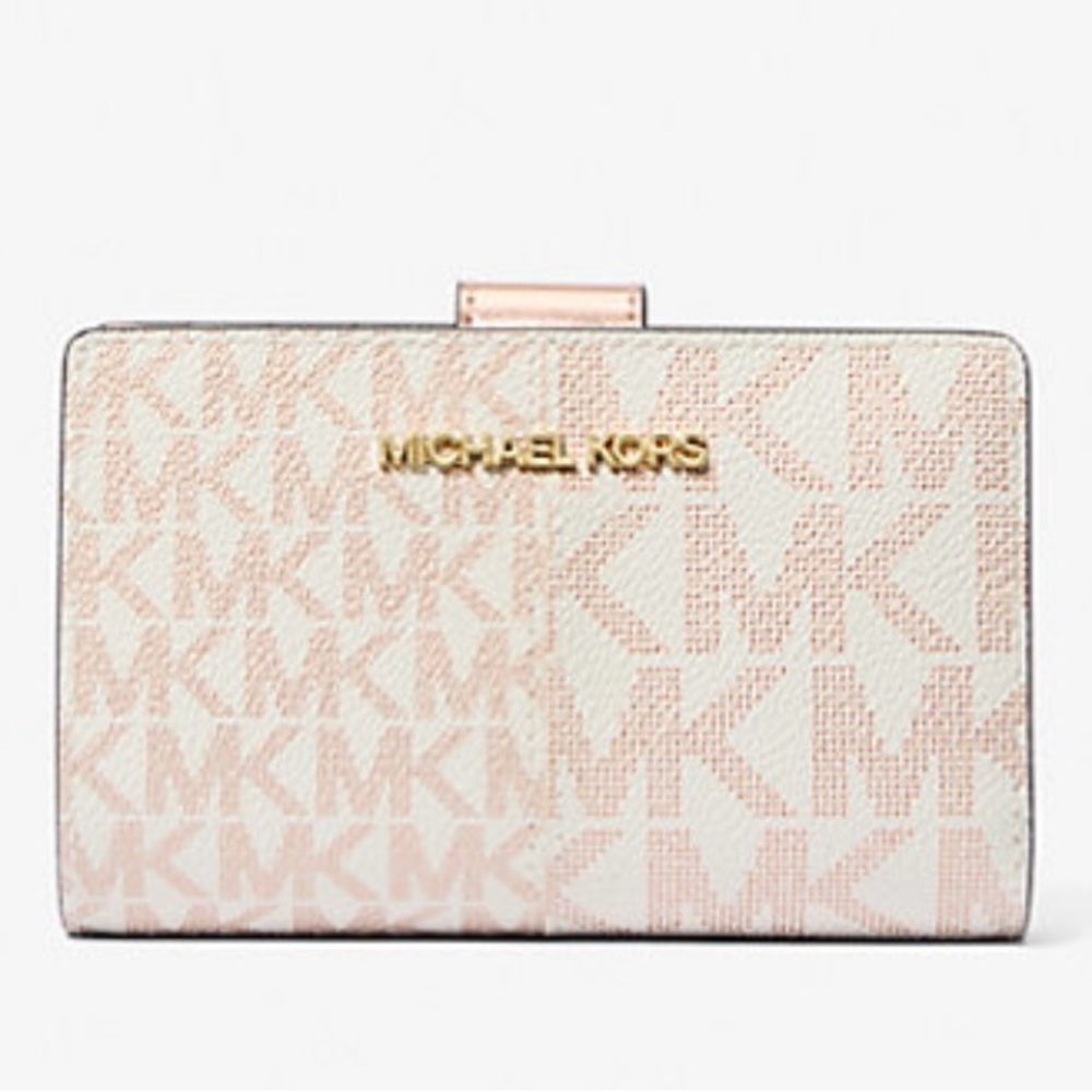 Jet Set Medium Metallic Logo Wallet